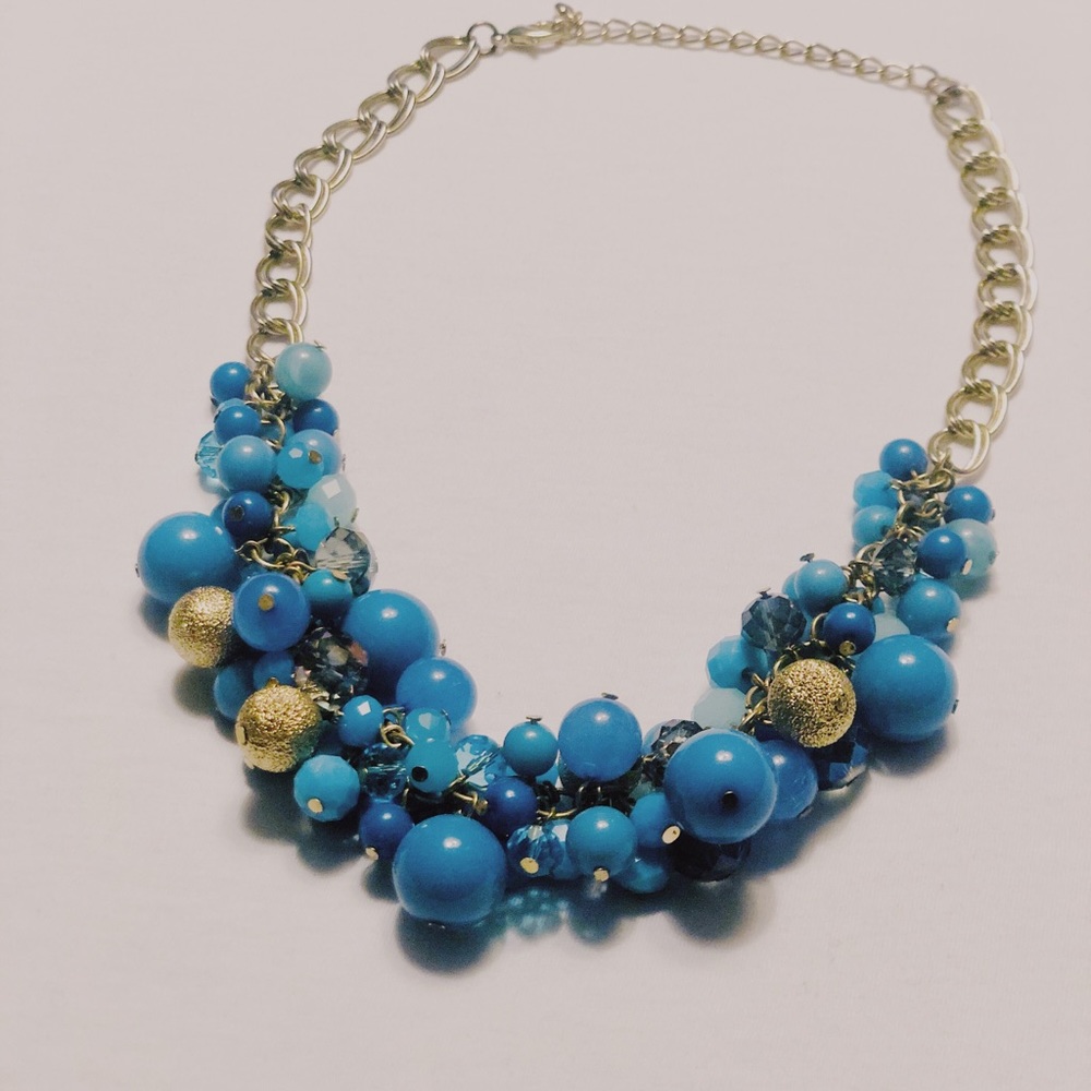 Blue & Gold Statement Necklace